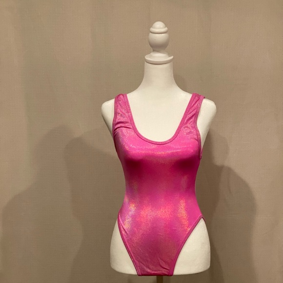 J.Valentine pink shimmery M/L bodysuit - Picture 2 of 5